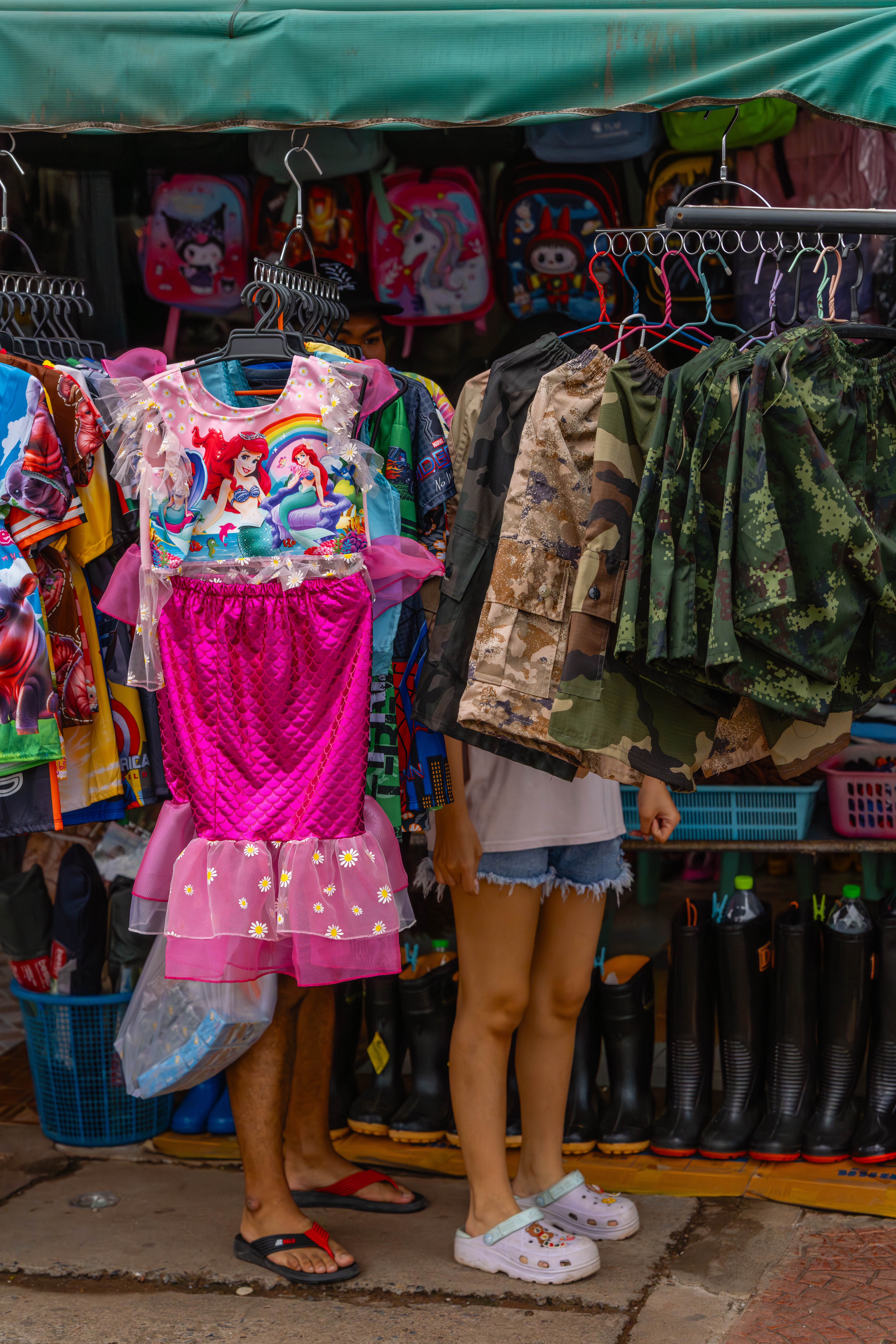 Customers at clothing shop