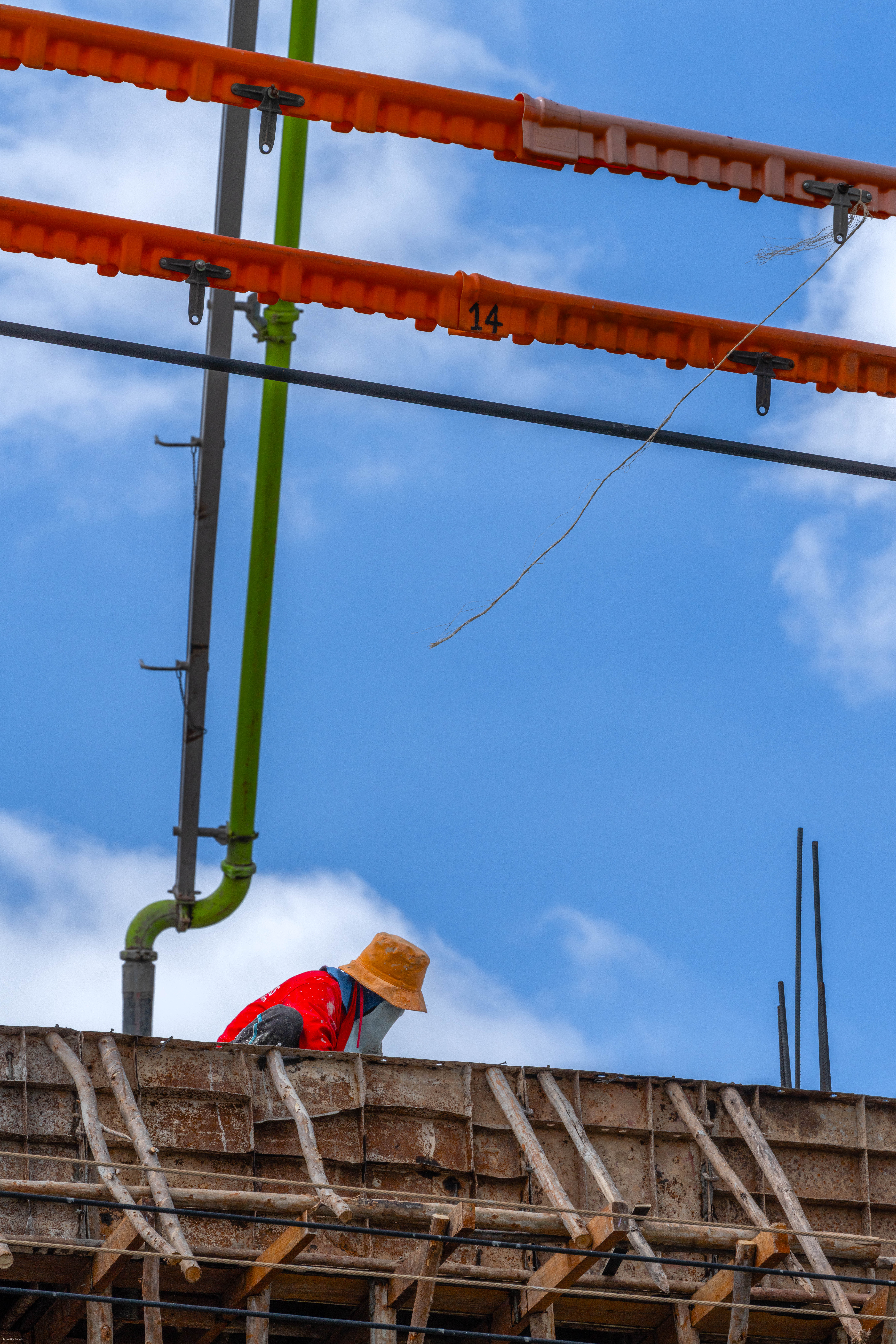 Construction Worker on Scaffolding