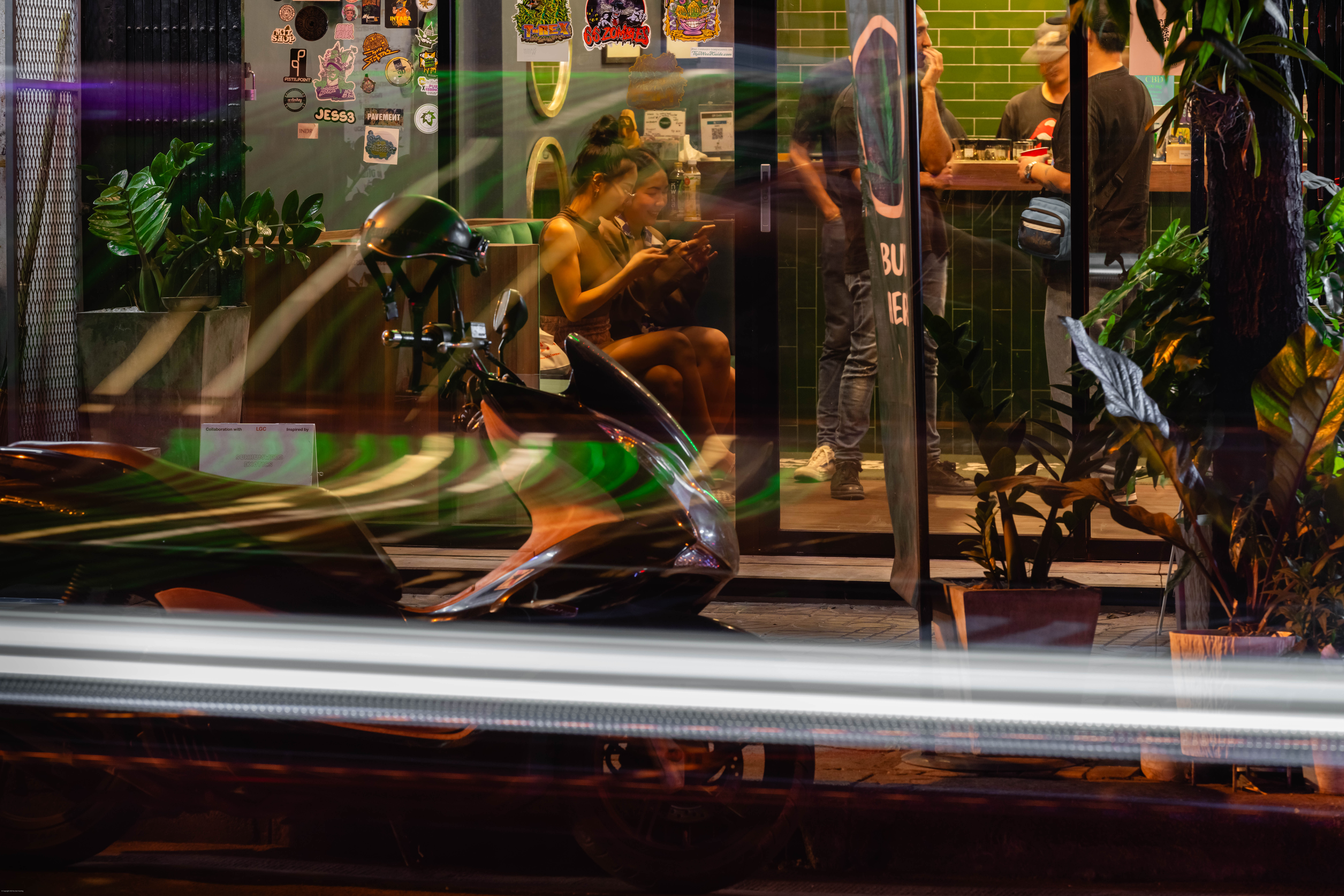 Marijuana shop with customers.